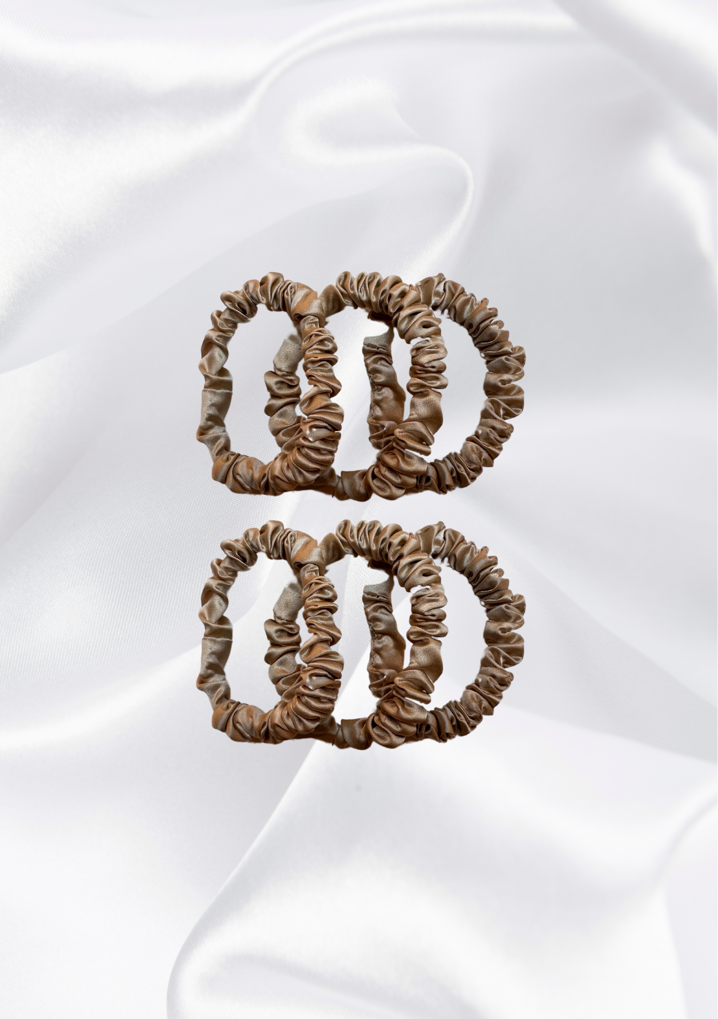 6x Maulbeerseiden-Haargummis S - Silk Couture