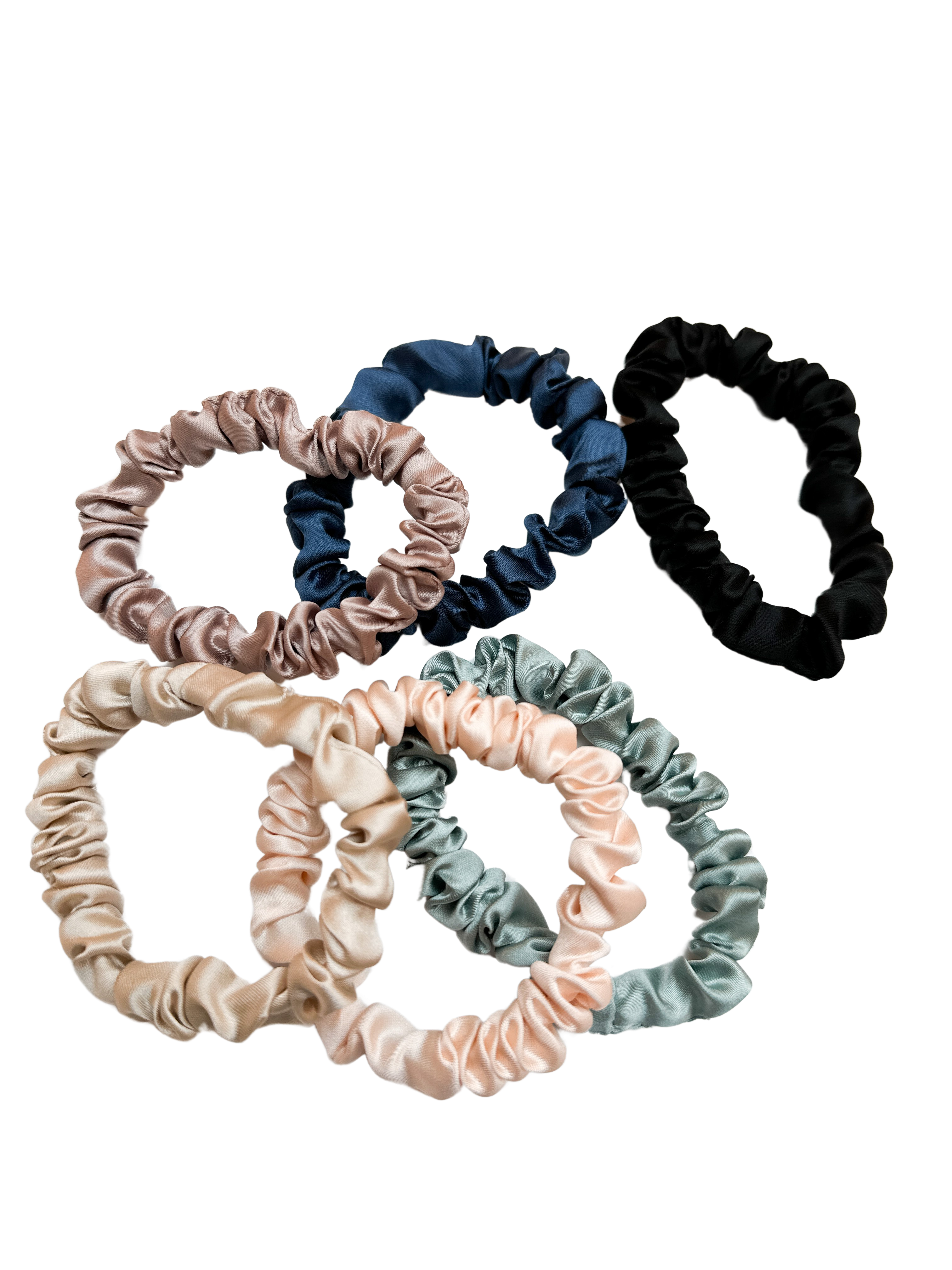 Geschenkidee Maulbeerseide-Haargummi 6er Set alle Farben - Silk Couture