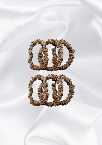 6x Maulbeerseiden-Haargummis S - Silk Couture