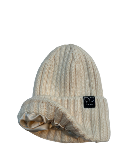 Angora-Woll-Mütze mit Maulbeerseiden-Innenseite