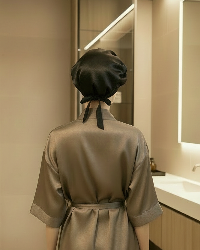 Doppellagige Maulbeerseiden-Haube für gesundes Haar – Silk Couture