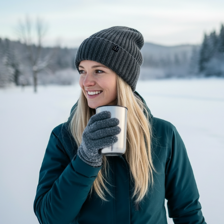 Angora-Woll-Mütze mit Maulbeerseiden-Innenseite