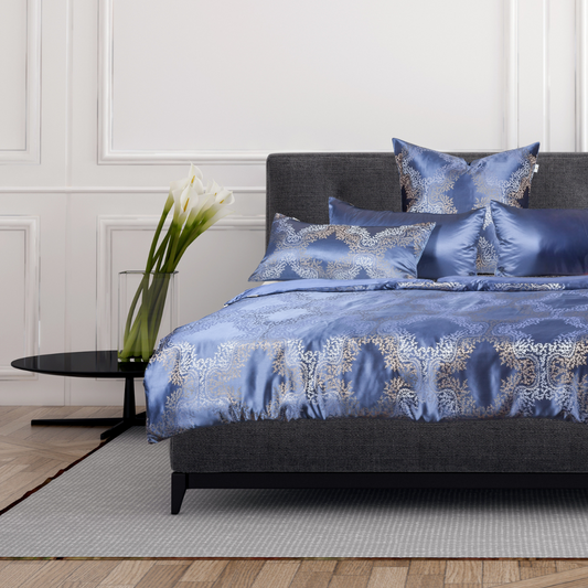 Design Deep Blue - Bettwäsche aus 100% reiner Maulbeerseide - Silk Couture