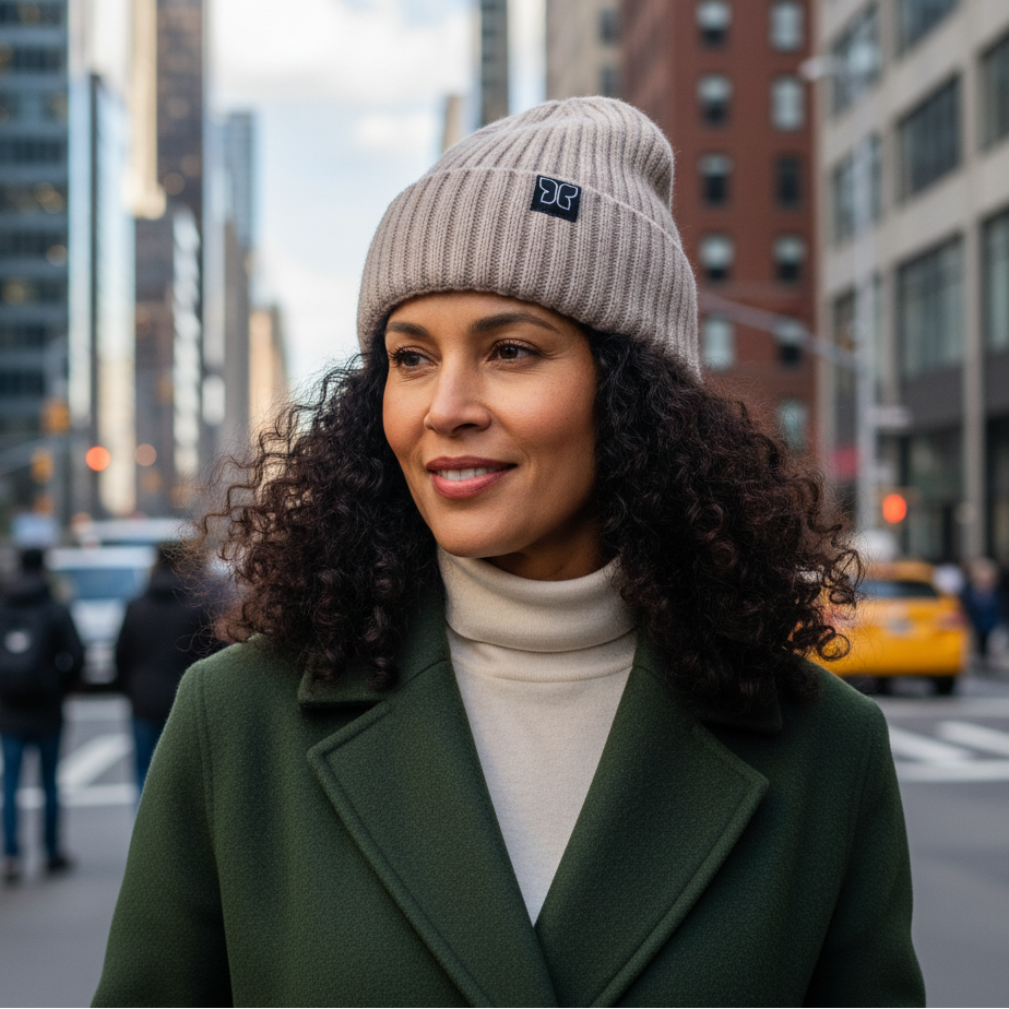 Angora-Woll-Mütze mit Maulbeerseiden-Innenseite