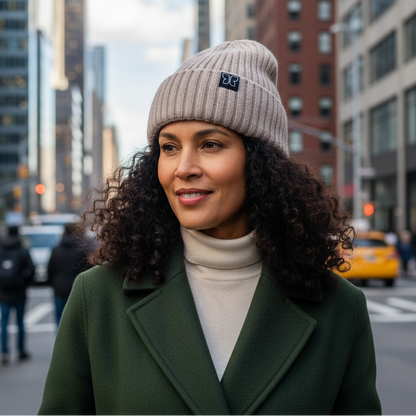 Angora-Woll-Mütze mit Maulbeerseiden-Innenseite