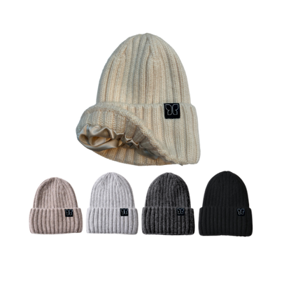 Angora-Woll-Mütze mit Maulbeerseiden-Innenseite