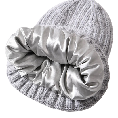 Angora-Woll-Mütze mit Maulbeerseiden-Innenseite