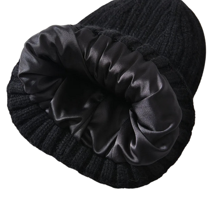 Angora-Woll-Mütze mit Maulbeerseiden-Innenseite