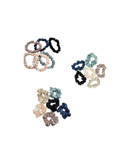 Geschenkidee Maulbeerseide-Haargummi 6er Set alle Farben - Silk Couture