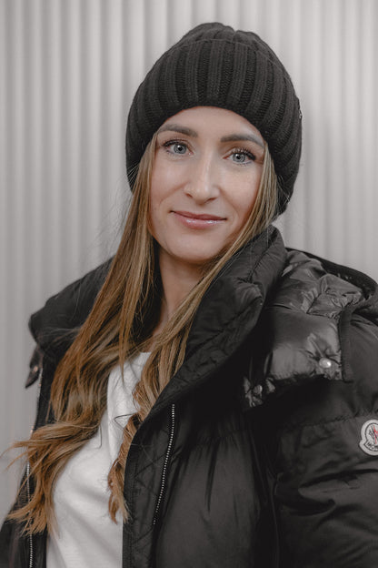 Angora-Woll-Mütze mit Maulbeerseiden-Innenseite