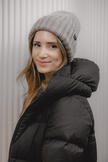 Angora-Woll-Mütze mit Maulbeerseiden-Innenseite