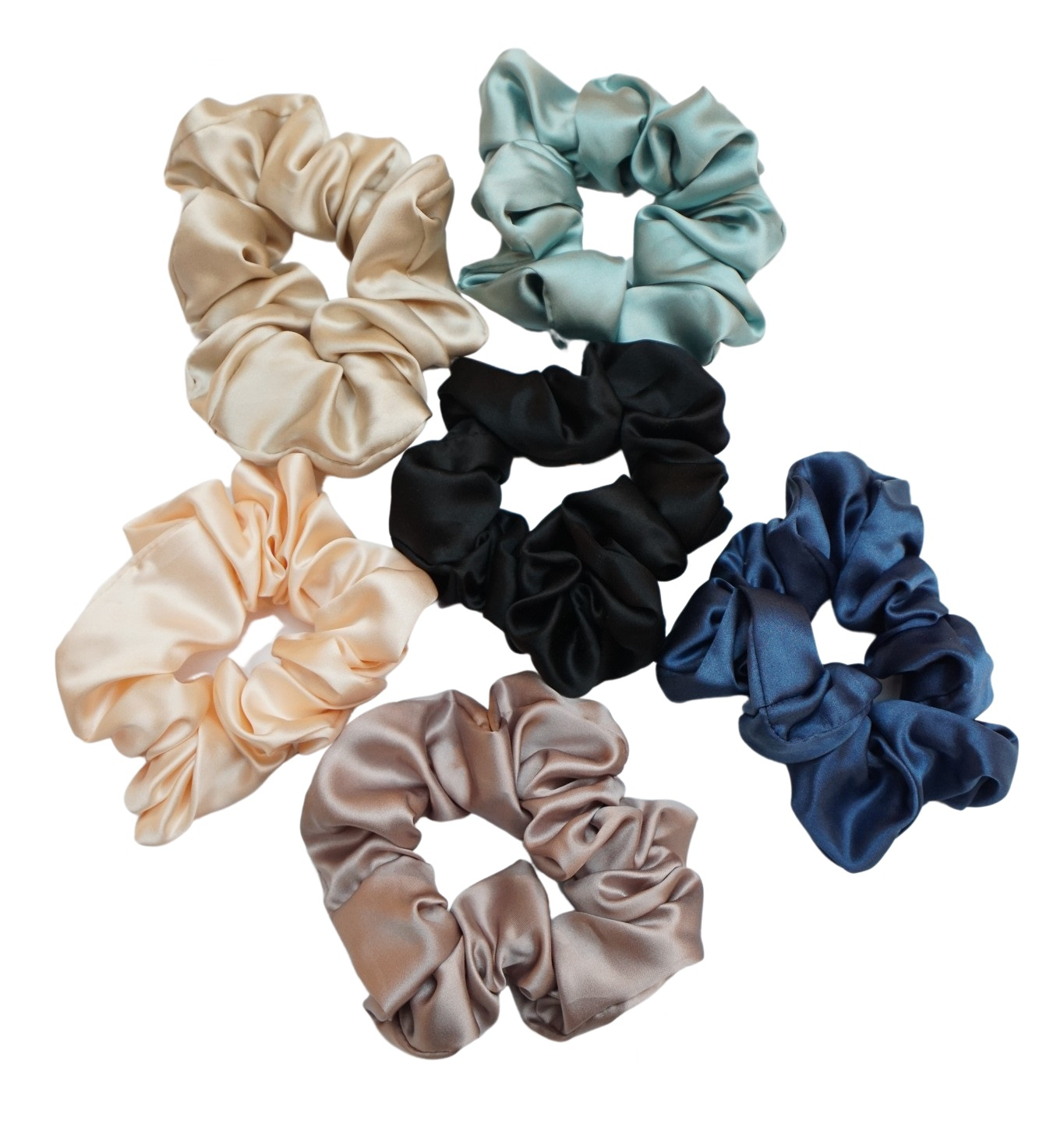 Geschenkidee Maulbeerseide-Haargummi 6er Set alle Farben - Silk Couture