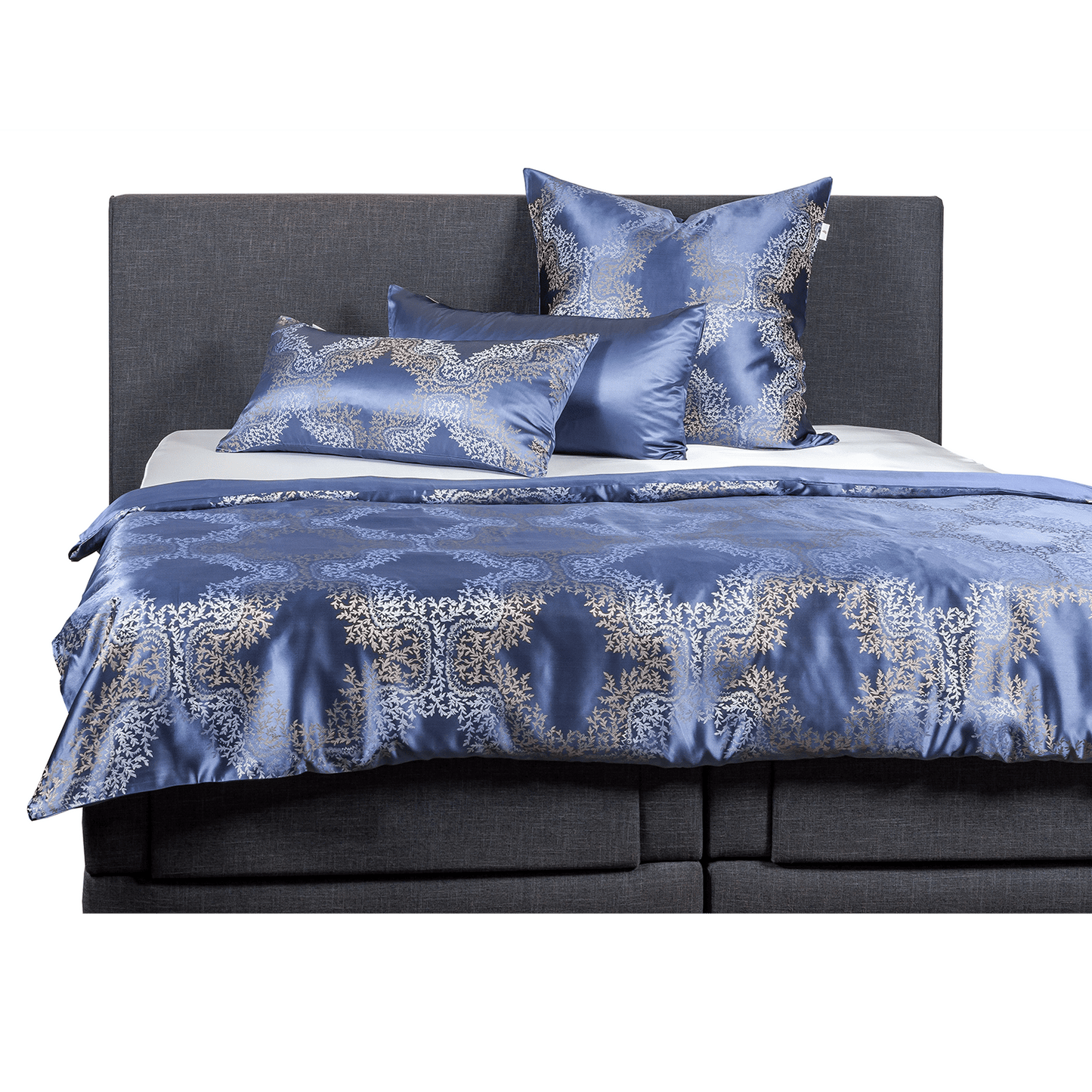 Design Deep Blue - Bettwäsche aus 100% reiner Maulbeerseide - Silk Couture