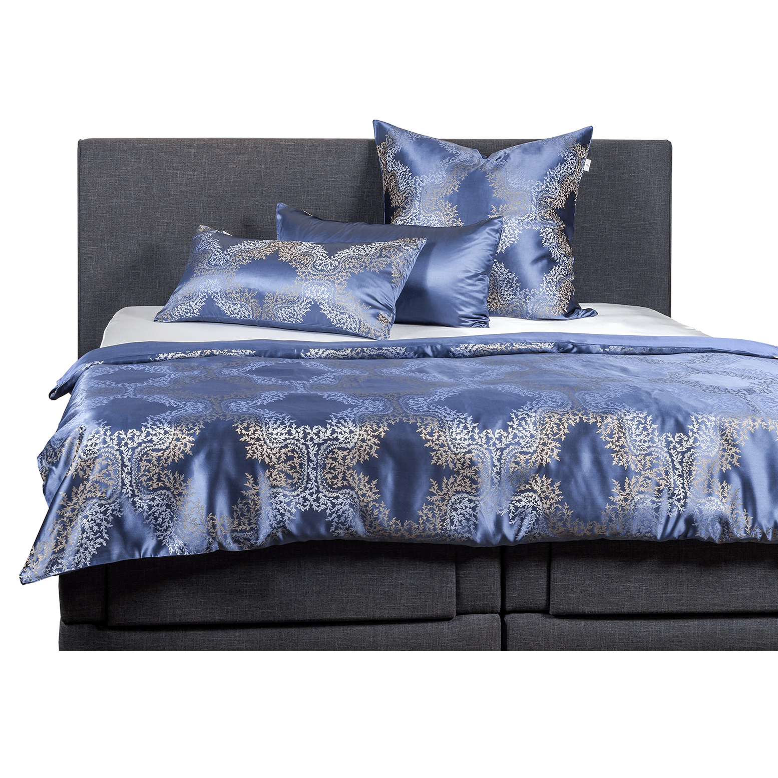 Design Deep Blue - Bettwäsche aus 100% reiner Maulbeerseide - Silk Couture